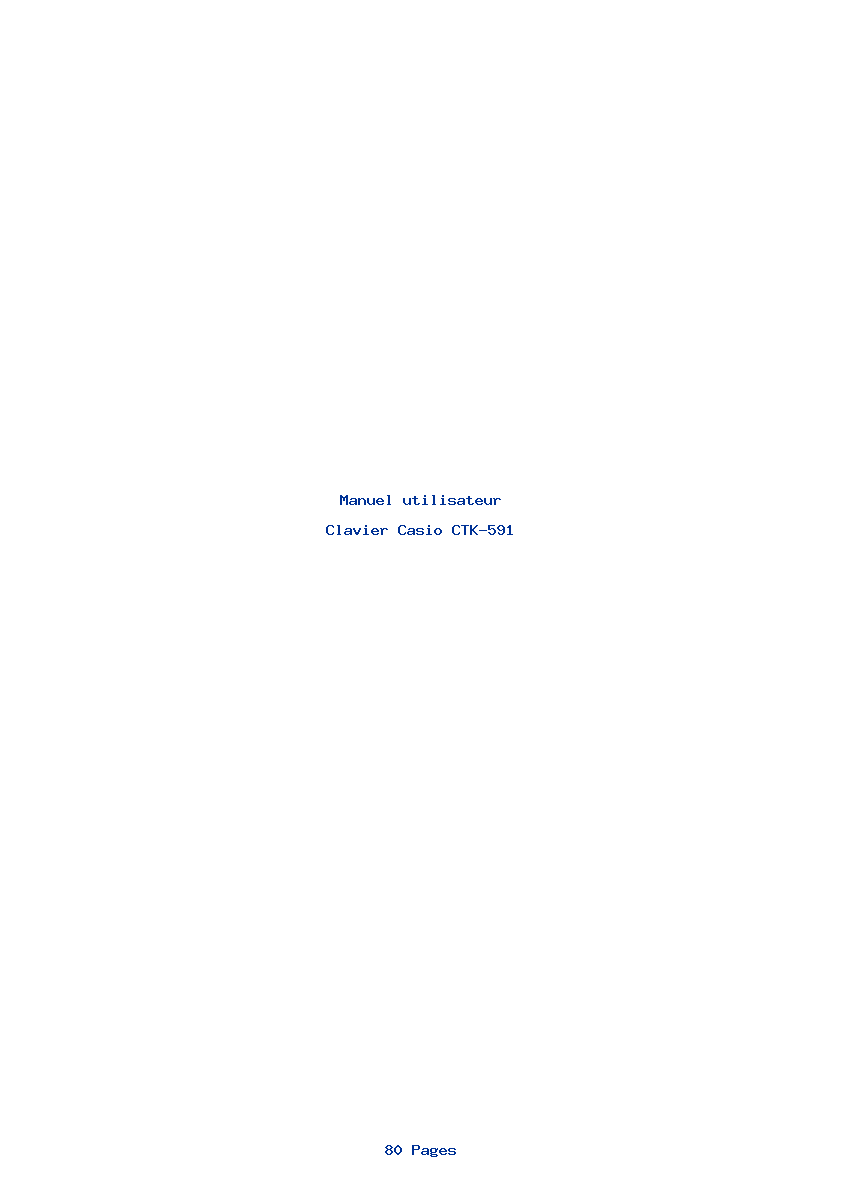 Page 1 de la notice Manuel utilisateur Casio CTK-591