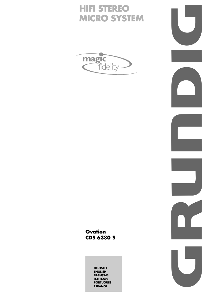 Page 1 de la notice Manuel utilisateur Grundig Ovation CDS 6380 S