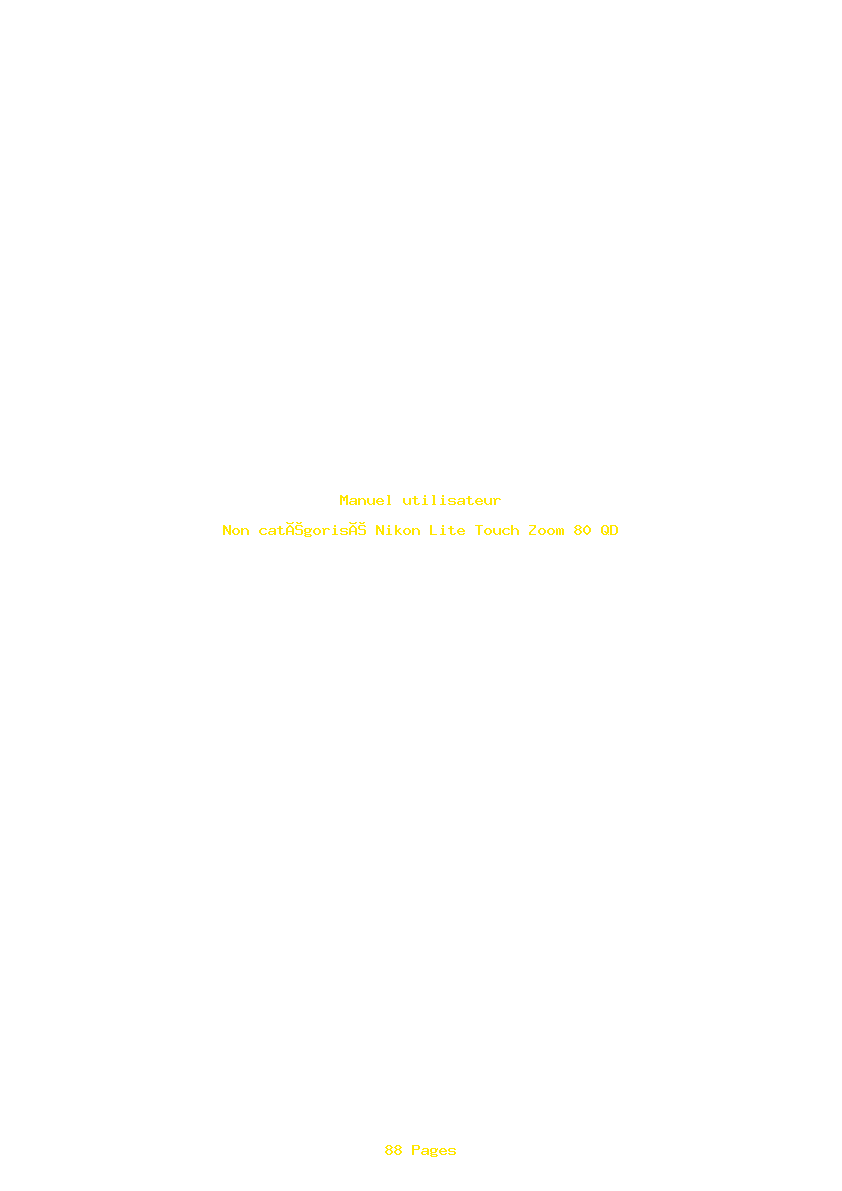 Page 1 de la notice Manuel utilisateur Nikon Lite Touch Zoom 80 QD