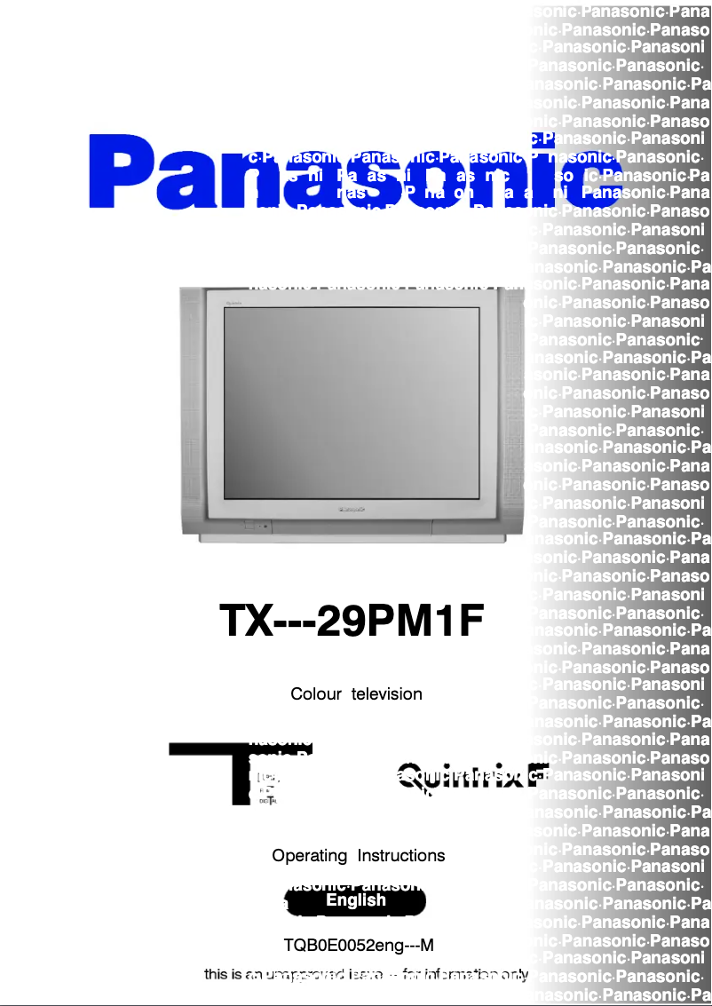 Page 1 of the manual User Manual Panasonic TX-29PM1F