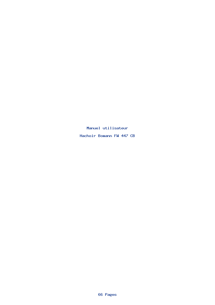 Page 1 de la notice Manuel utilisateur Bomann FW 447 CB