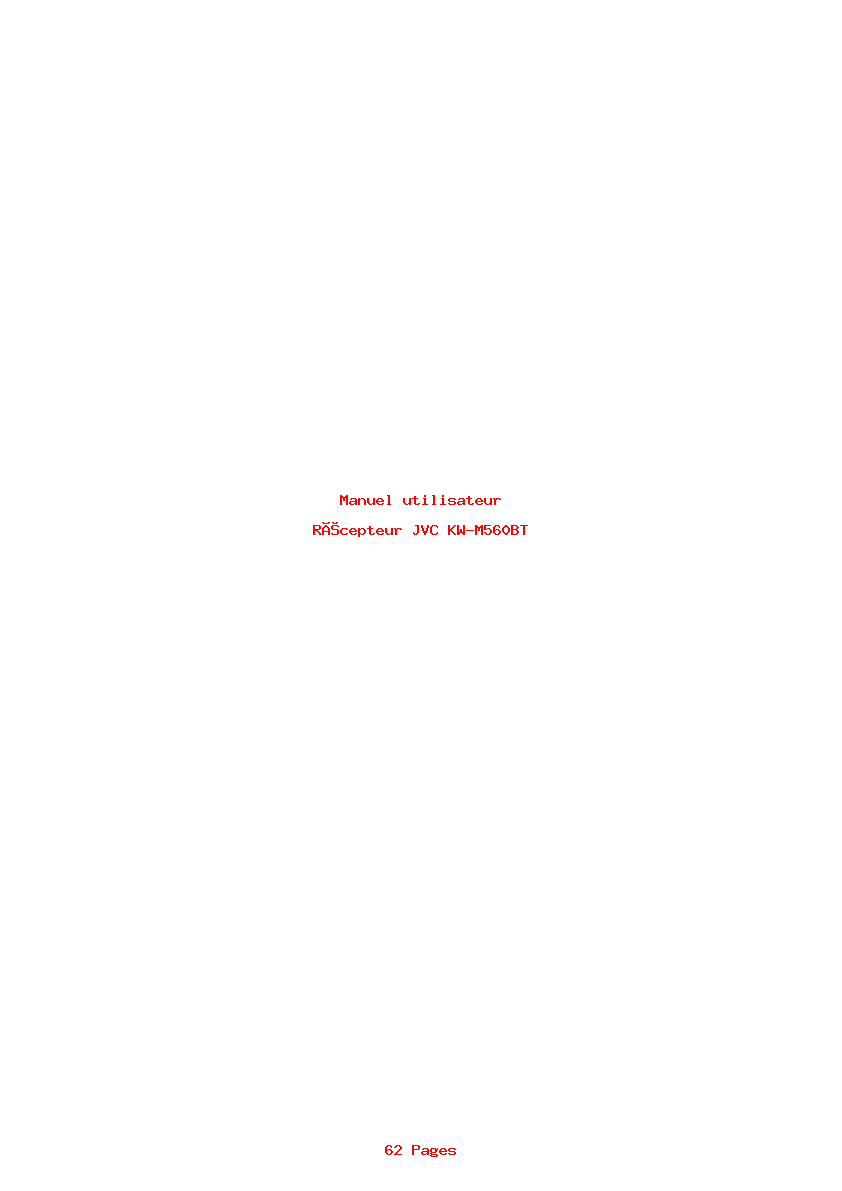 Page 1 de la notice Manuel utilisateur JVC KW-M560BT