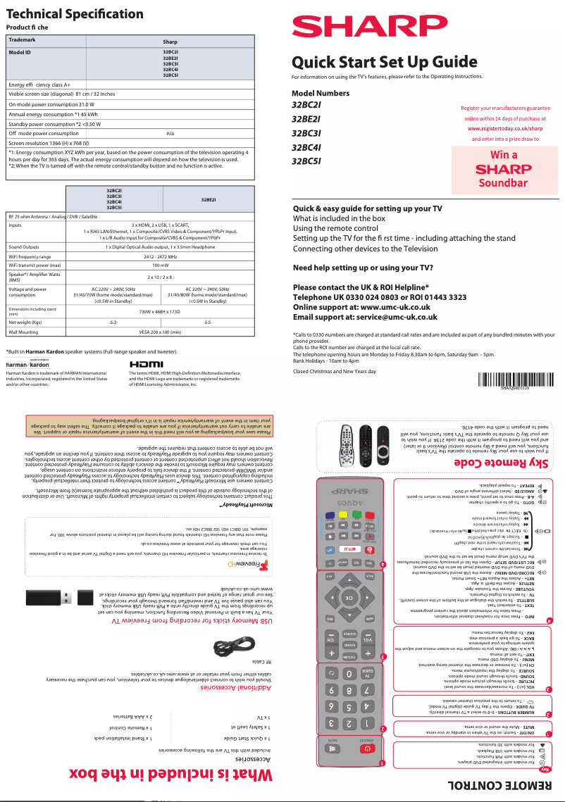 Page 1 de la notice Manuel utilisateur Sharp 32BC4I
