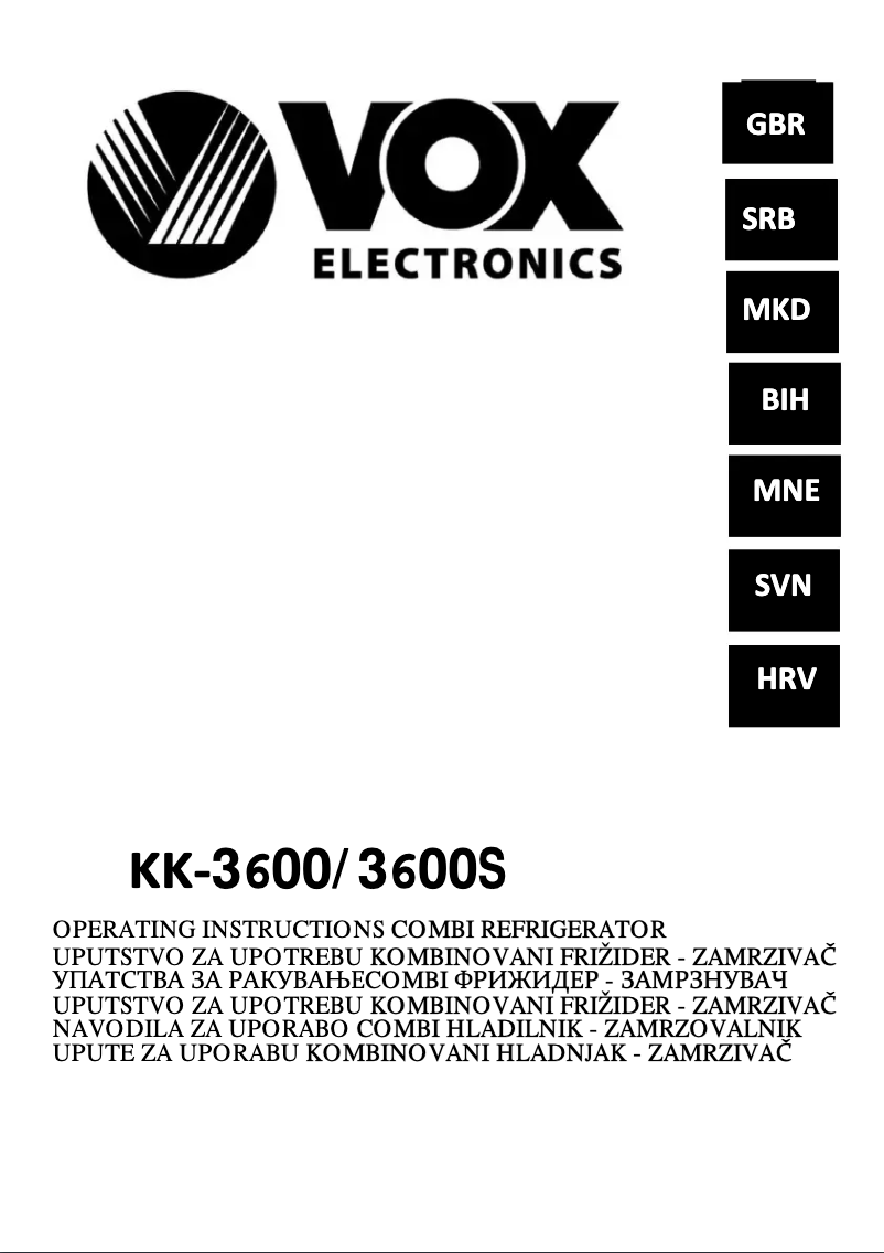 Página 1 del manual Manual de usuario VOX KK3600