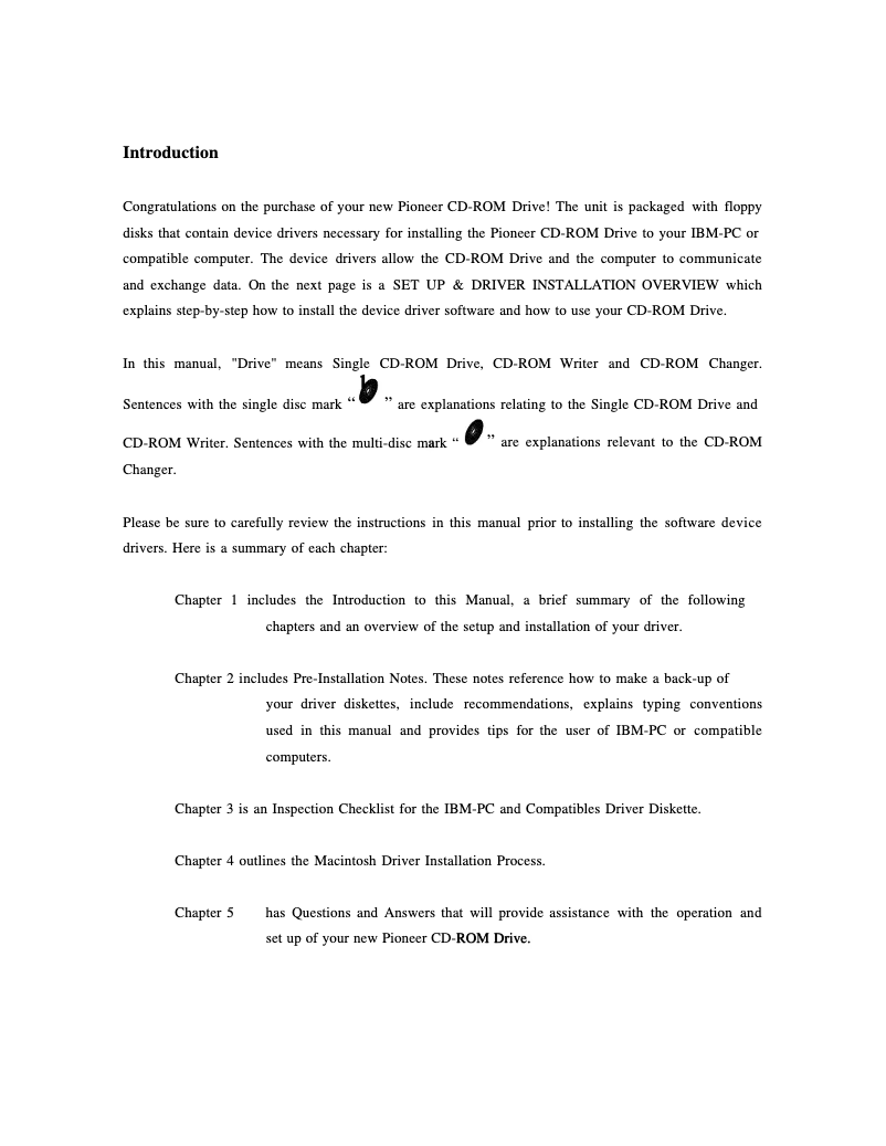 Page 1 de la notice Guide d'installation Pioneer DR-U16S