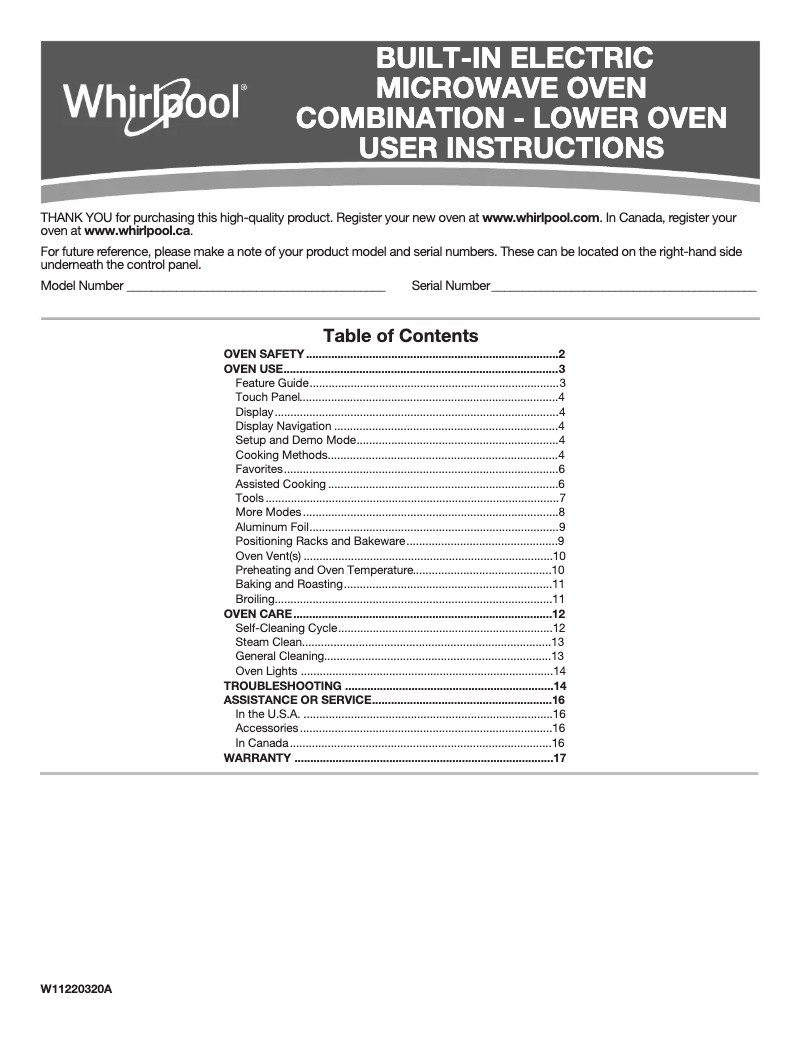 Página 1 del manual Manual de usuario Whirlpool WOC54EC7HW