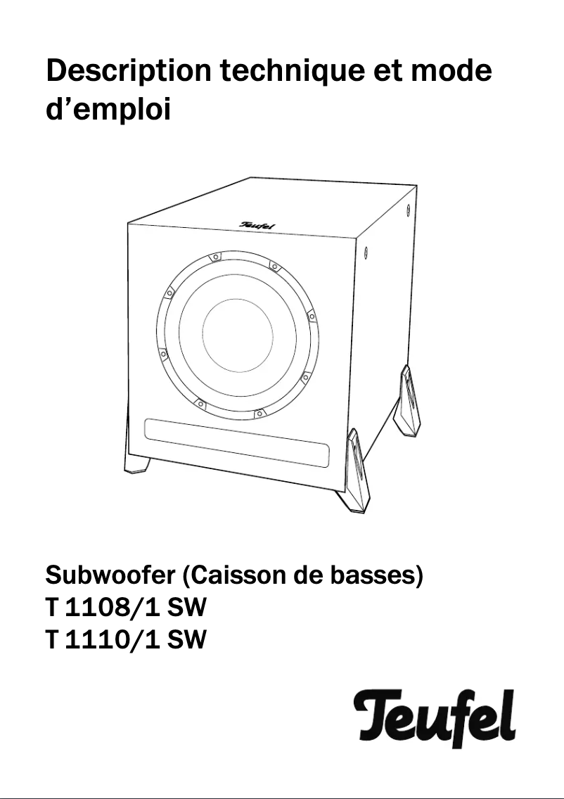 Page 1 de la notice Manuel utilisateur Teufel Cubycon Power Edition