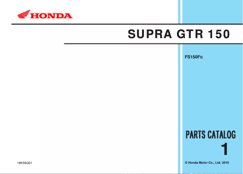 Page 1 de la notice Manuel utilisateur Honda Supra GTR150 (2016)