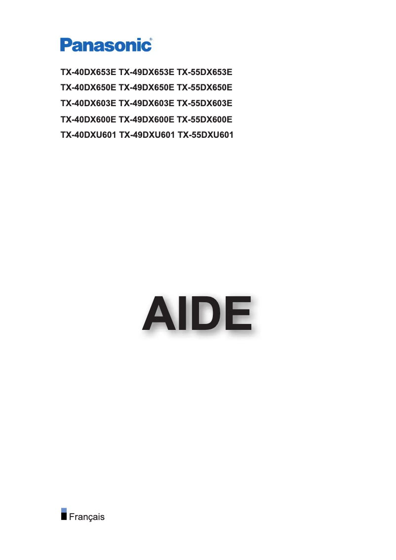 Page 1 de la notice Manuel utilisateur Panasonic TX-49DX650E