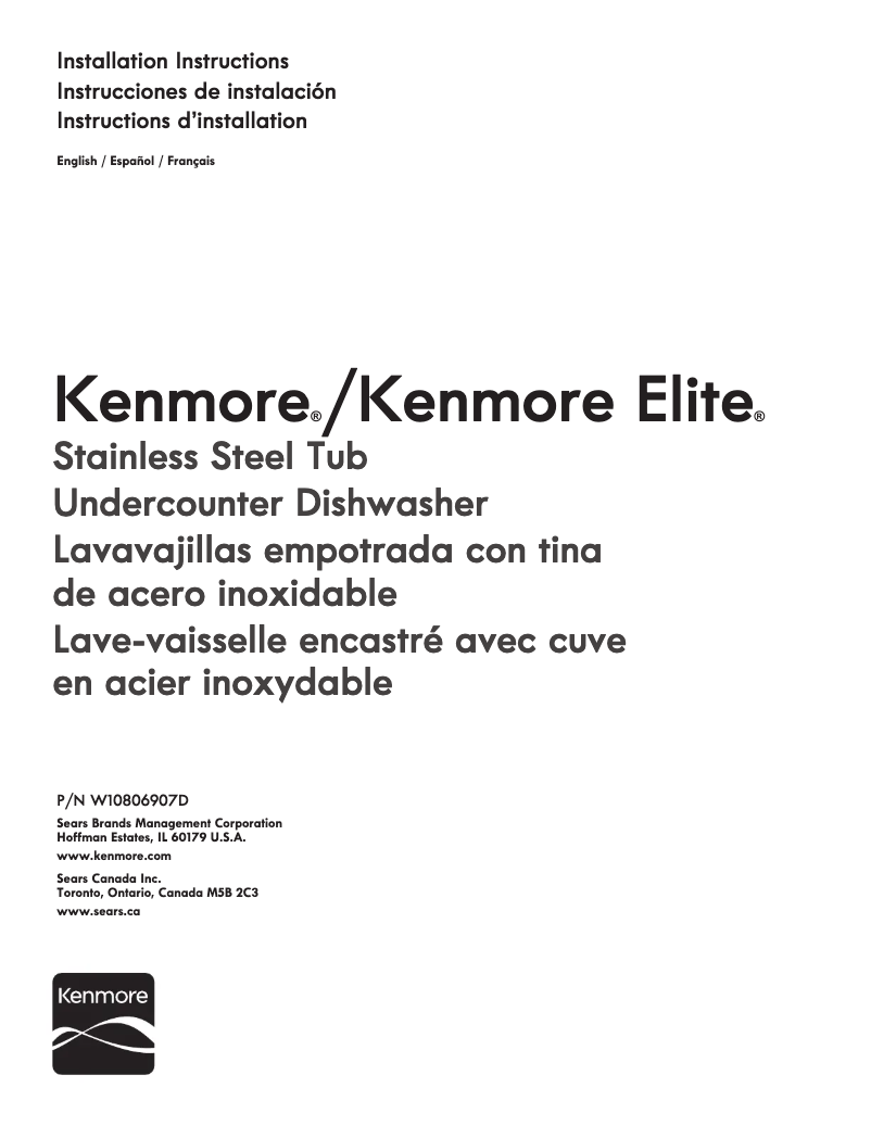 Page 1 de la notice Fiche technique Kenmore 14793