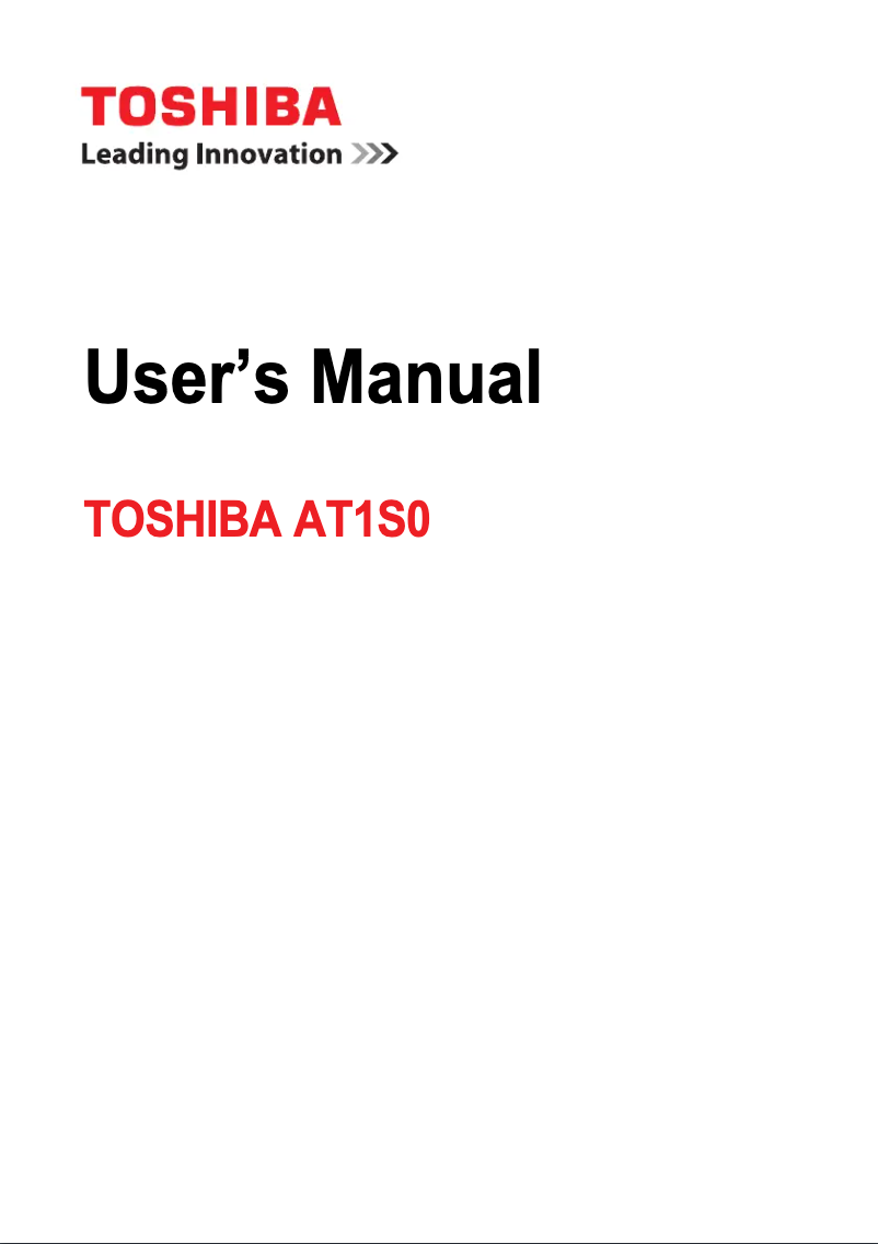 Page 1 de la notice Manuel utilisateur Toshiba Regza AT1S0