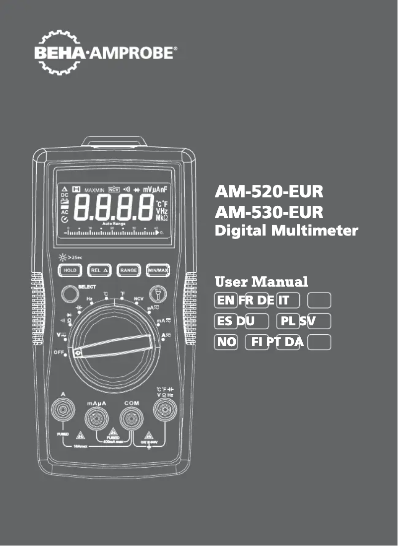 Page 1 de la notice Manuel utilisateur Amprobe AM-520-EUR