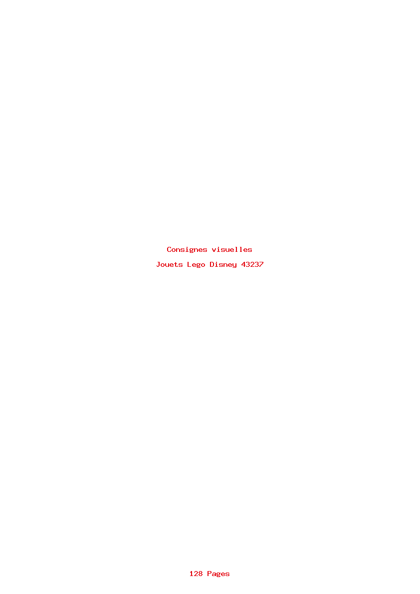 Page 1 de la notice Consignes visuelles Lego Disney 43237