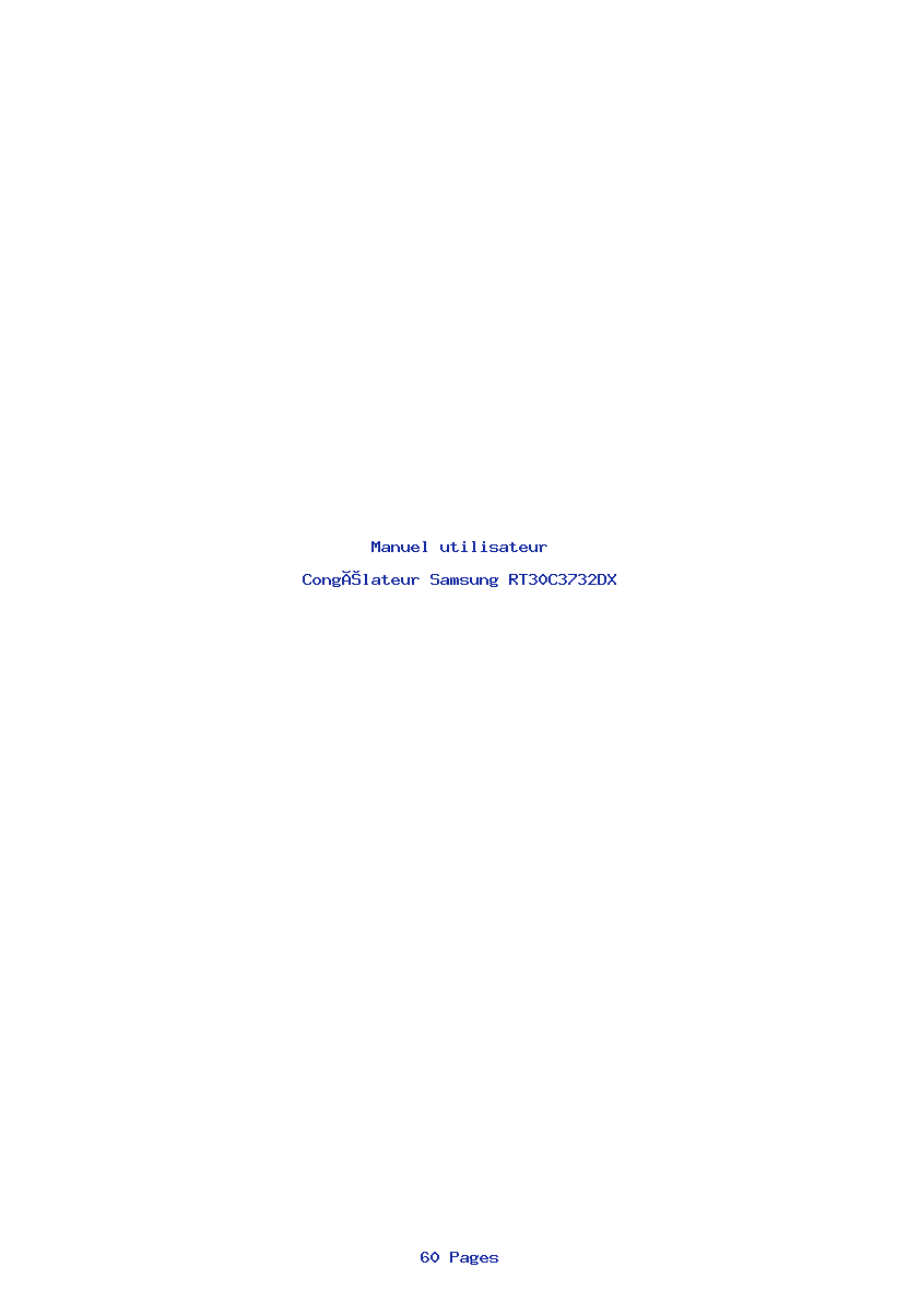 Page 1 de la notice Manuel utilisateur Samsung RT30C3732DX