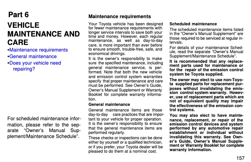 Página 1 del manual Manual de uso y mantenimiento Toyota Supra (1997)