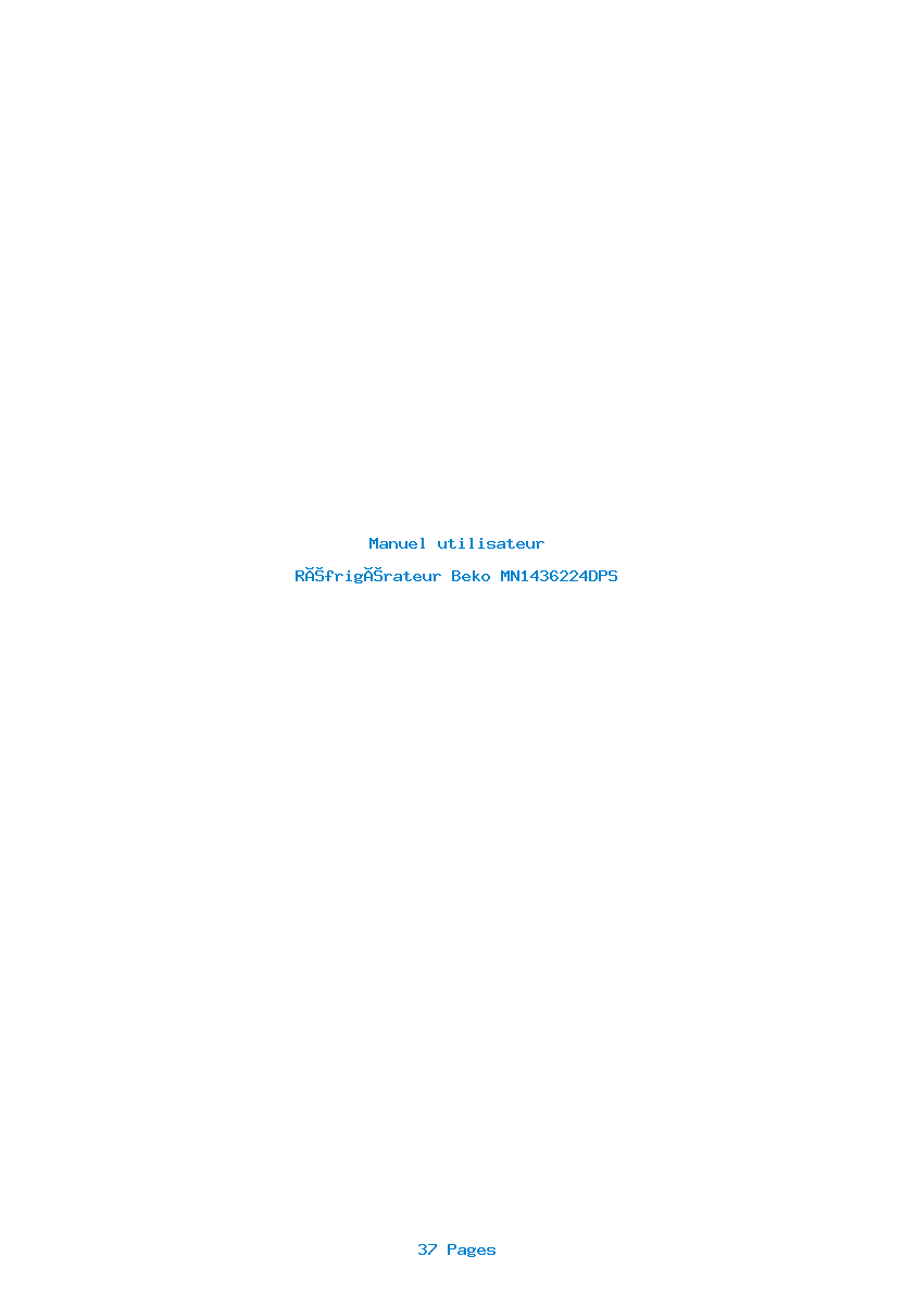 Page 1 de la notice Manuel utilisateur Beko MN1436224DPS