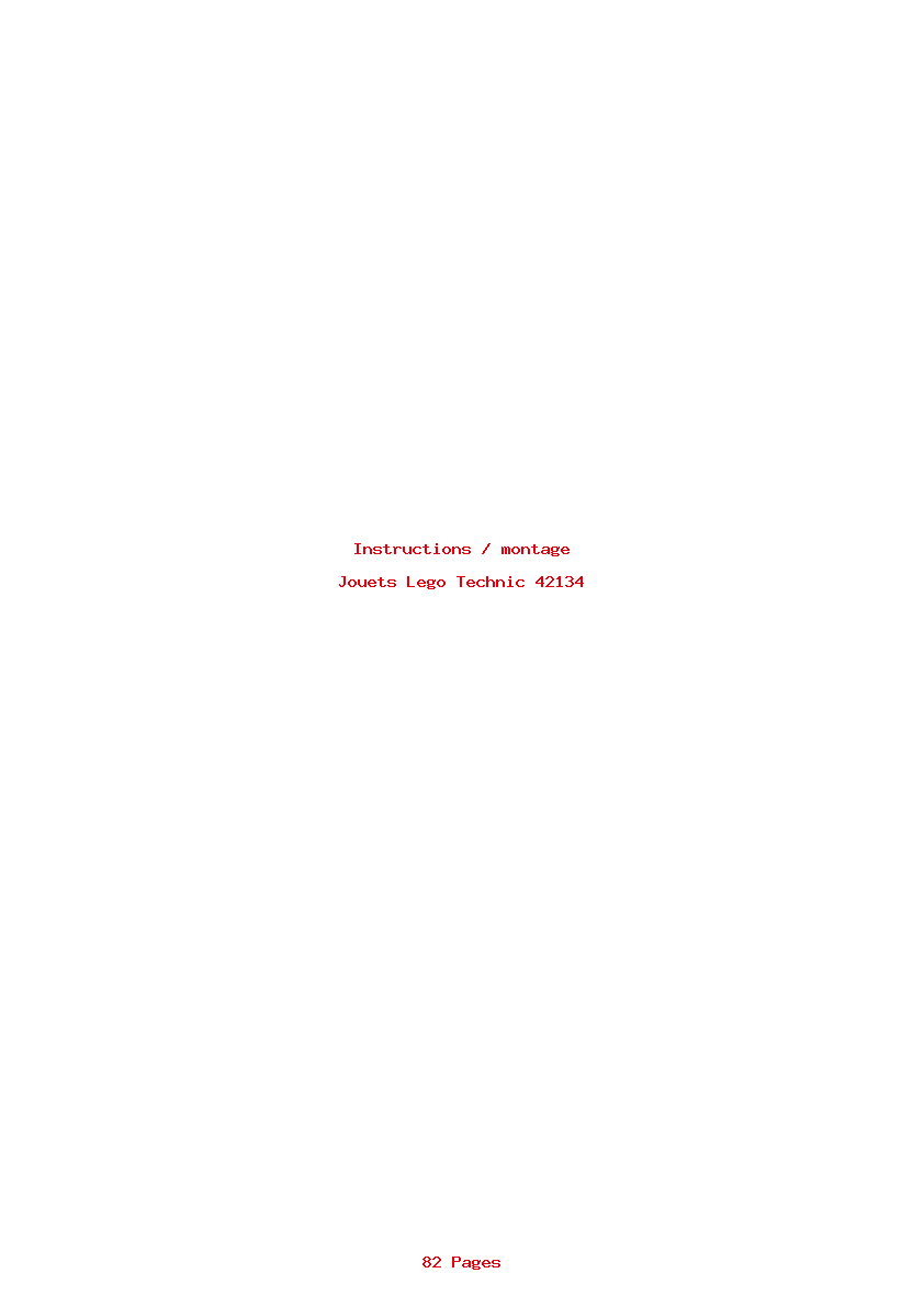 Page 1 de la notice Instructions / montage Lego Technic 42134
