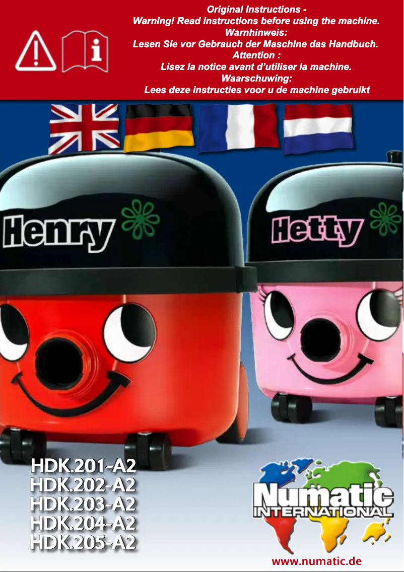 Page 1 de la notice Manuel utilisateur Numatic 900143