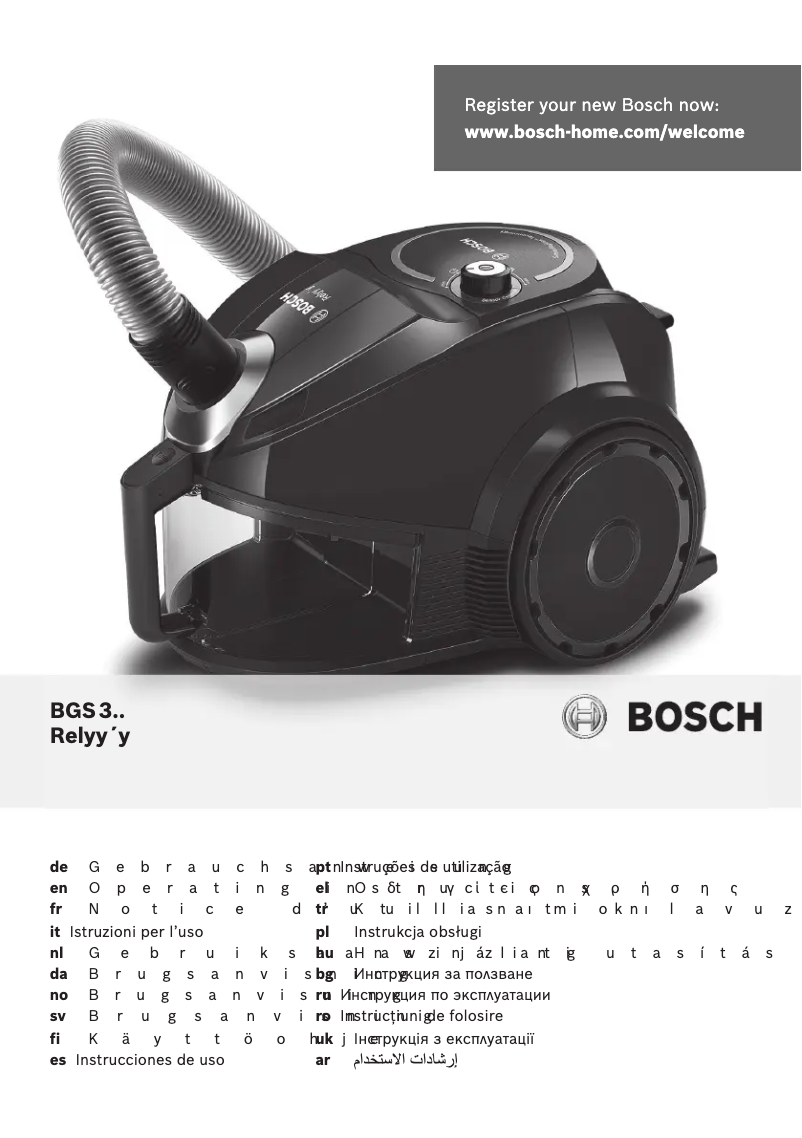 Page 1 de la notice Manuel utilisateur Bosch BGS31430