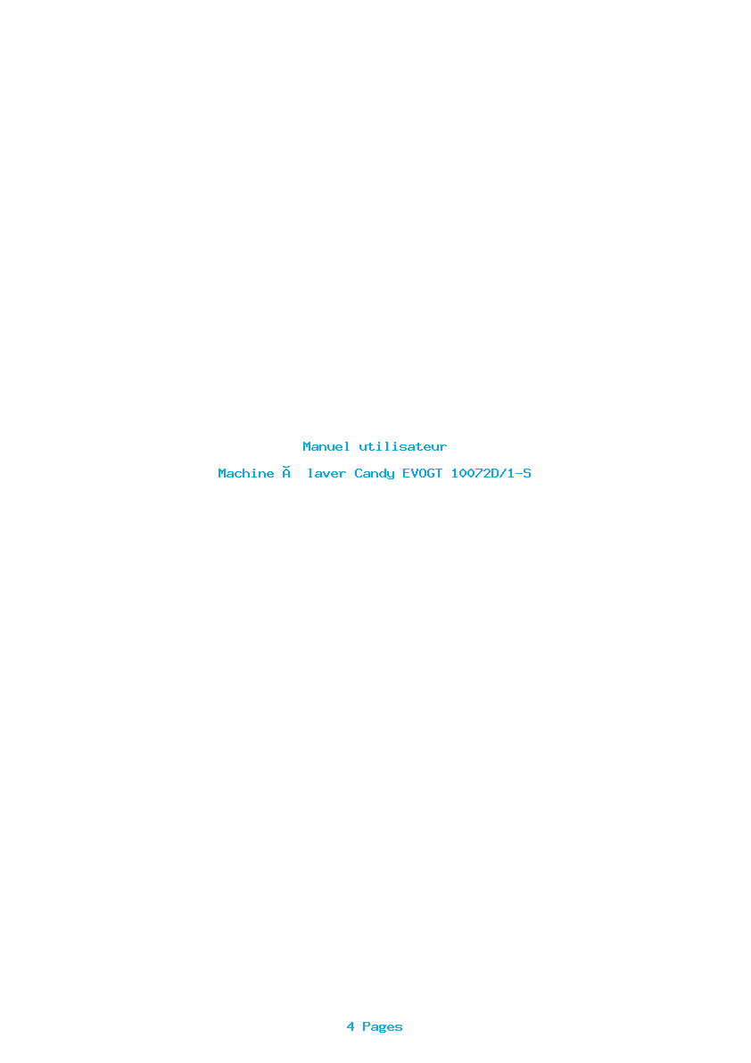 Page 1 de la notice Manuel utilisateur Candy EVOGT 10072D/1-S