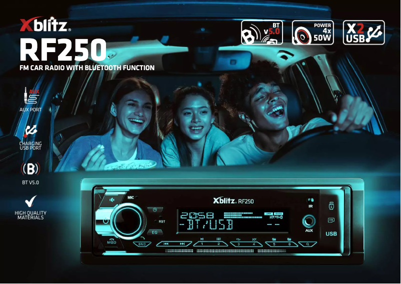 Page 1 de la notice Fiche technique Xblitz RF250