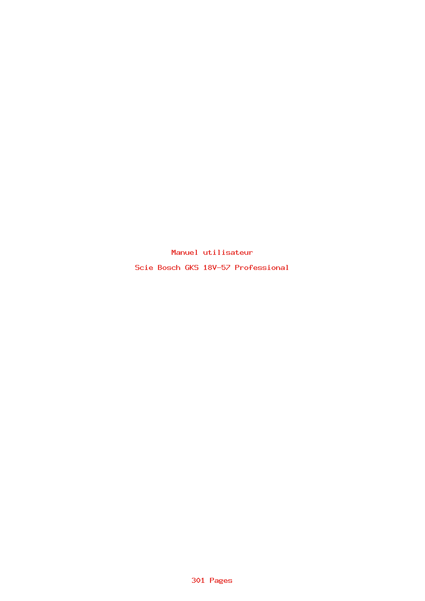 Page 1 de la notice Manuel utilisateur Bosch GKS 18V-57 Professional