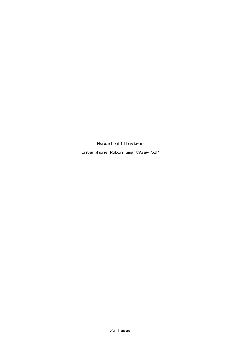 Page 1 de la notice Manuel utilisateur Robin SmartView SIP