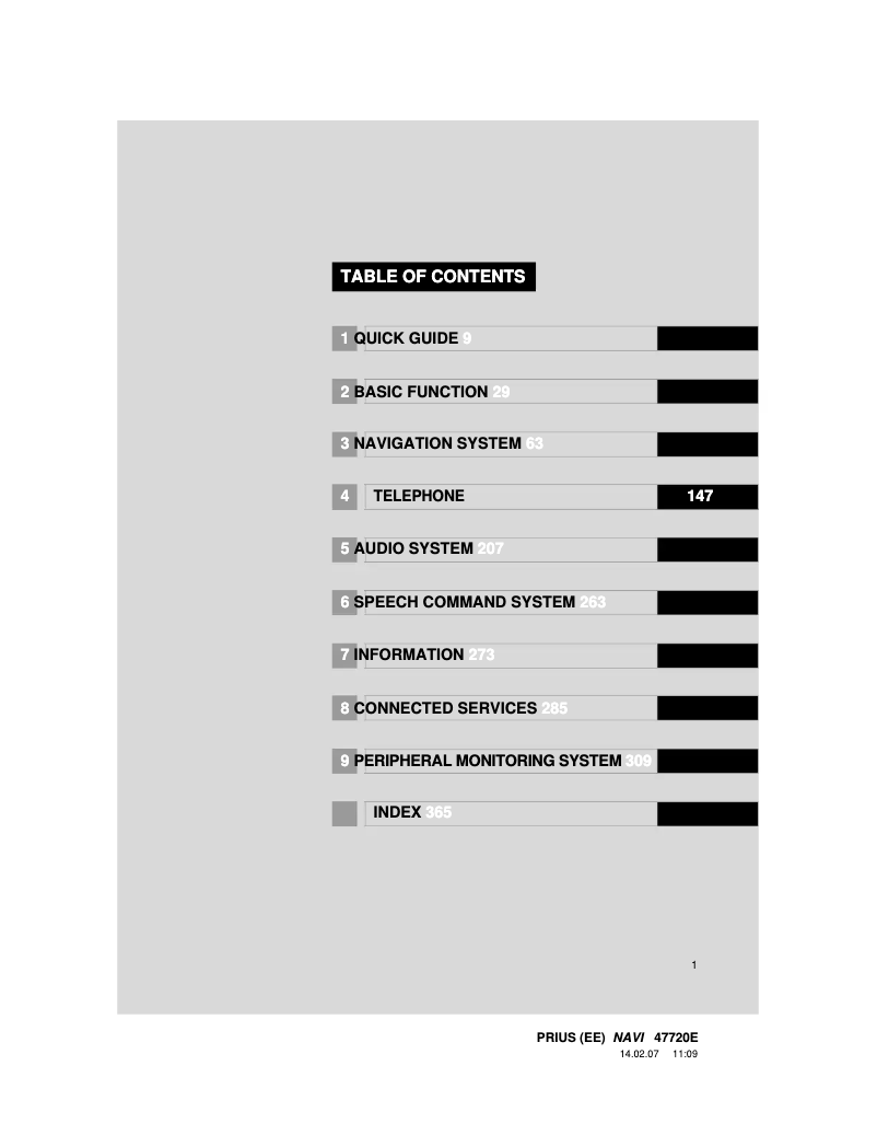Página 1 del manual Manual de usuario Toyota Prius 2011 Navigation