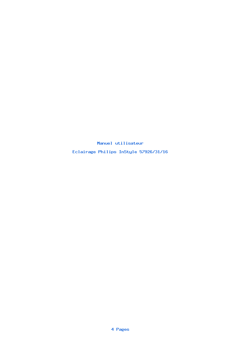 Page 1 de la notice Manuel utilisateur Philips InStyle 57926/31/16