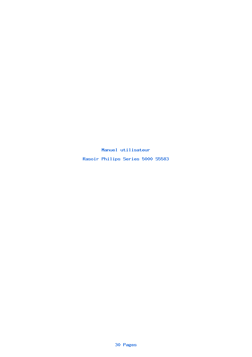 Page 1 de la notice Manuel utilisateur Philips Series 5000 S5583