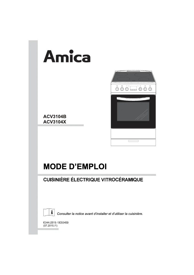 Page 1 de la notice Manuel utilisateur Amica ACV 3104 X