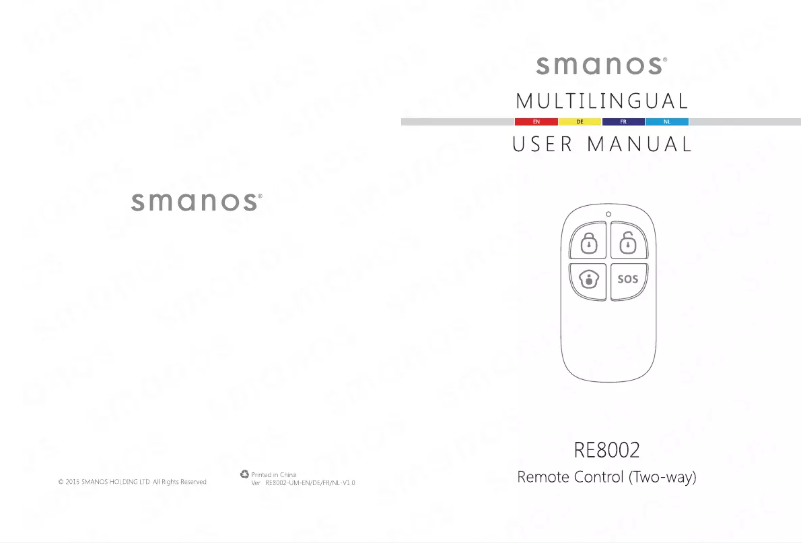 Page 1 de la notice Manuel utilisateur smanos RE8002