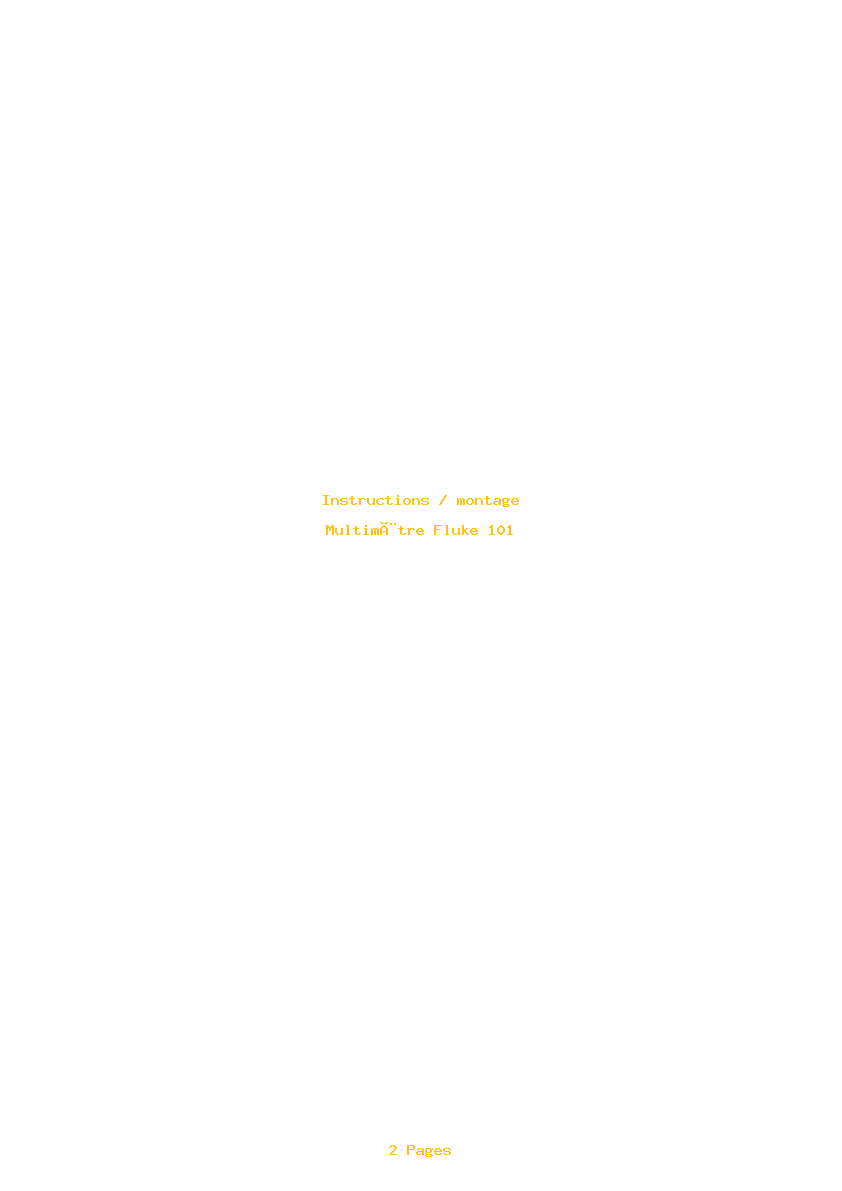 Page 1 de la notice Instructions / montage Fluke 101