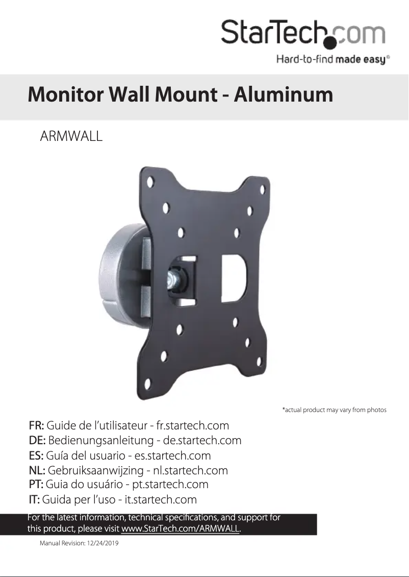Página 1 del manual Manual de usuario StarTech.com ARMWALL