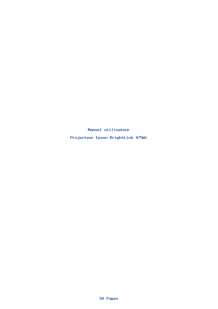 Page 1 de la notice Manuel utilisateur Epson BrightLink 475Wi
