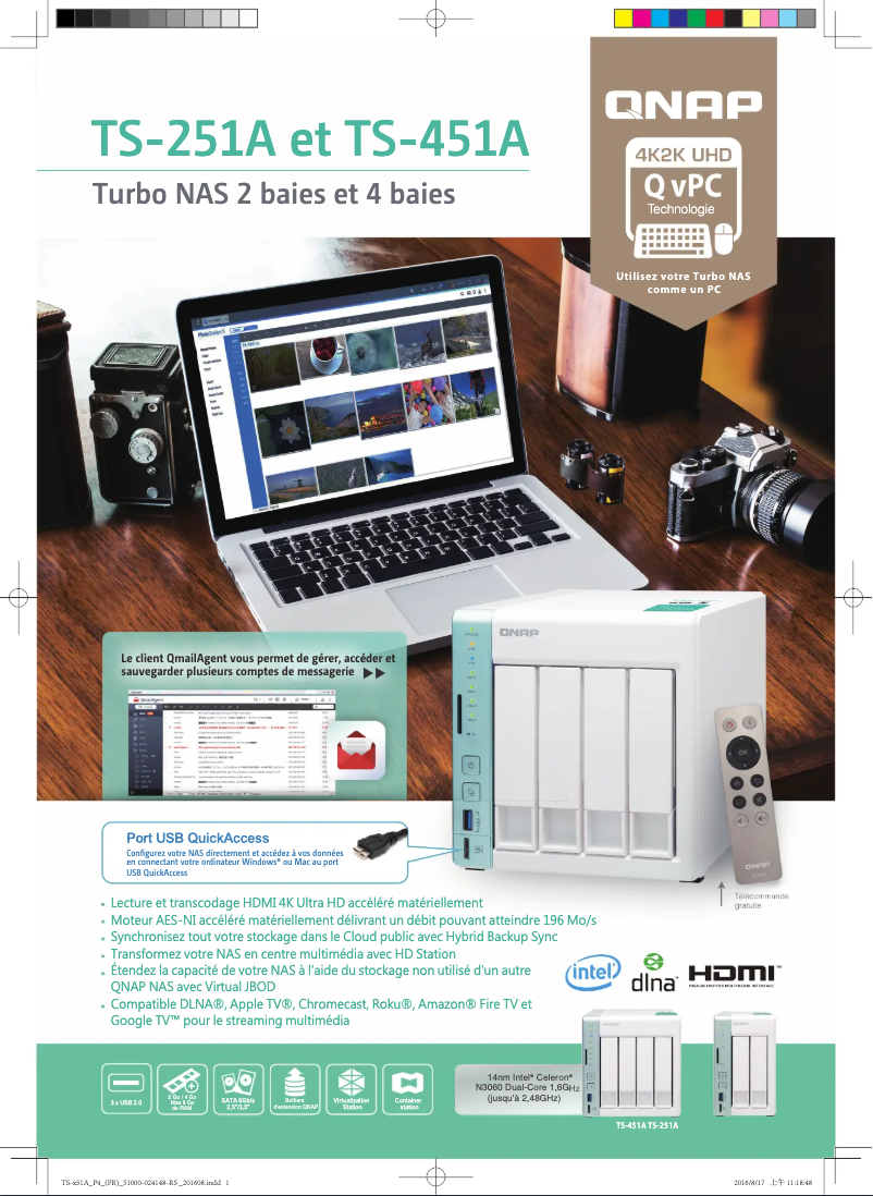 Page 1 de la notice Fiche technique QNAP TS-251A-2G