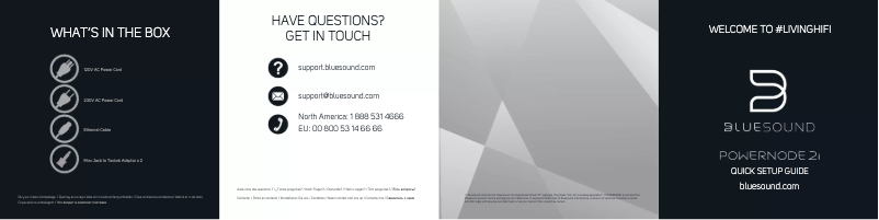 Page 1 de la notice Manuel utilisateur Bluesound Powernode 2i