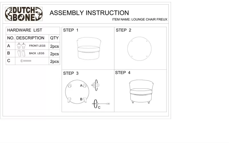 Page 1 of the manual User Manual Dutchbone Freux