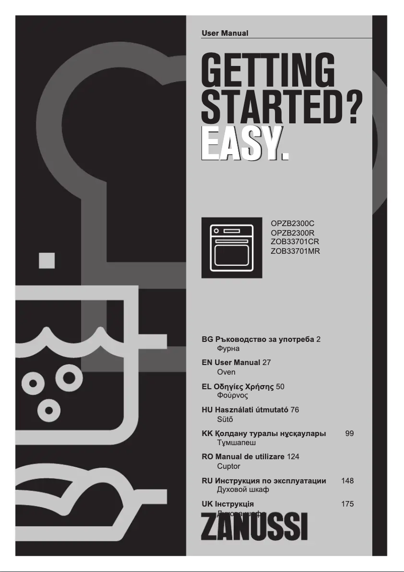 Page 1 de la notice Manuel utilisateur Zanussi OPZB2300C