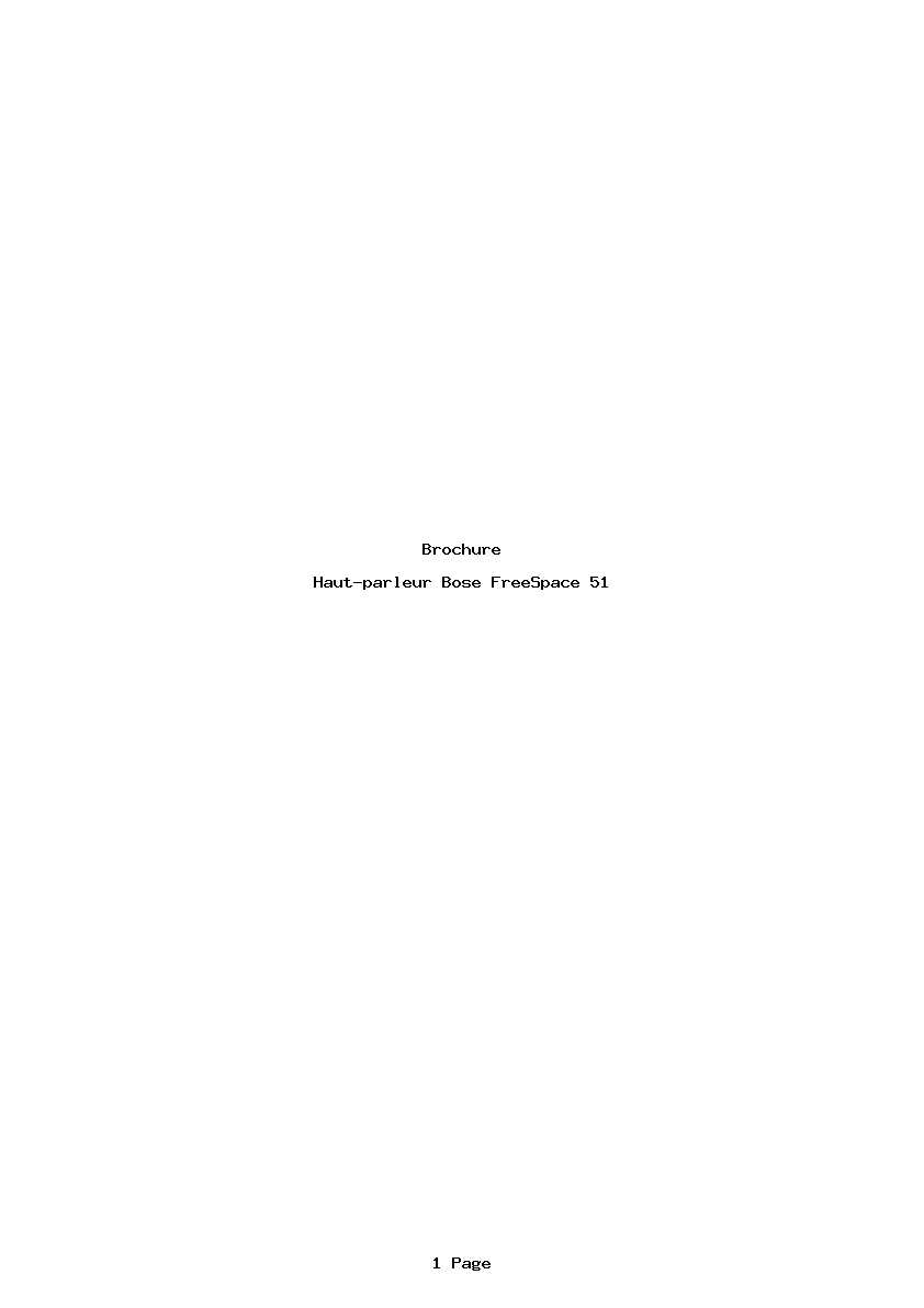 Page 1 de la notice Brochure Bose FreeSpace 51