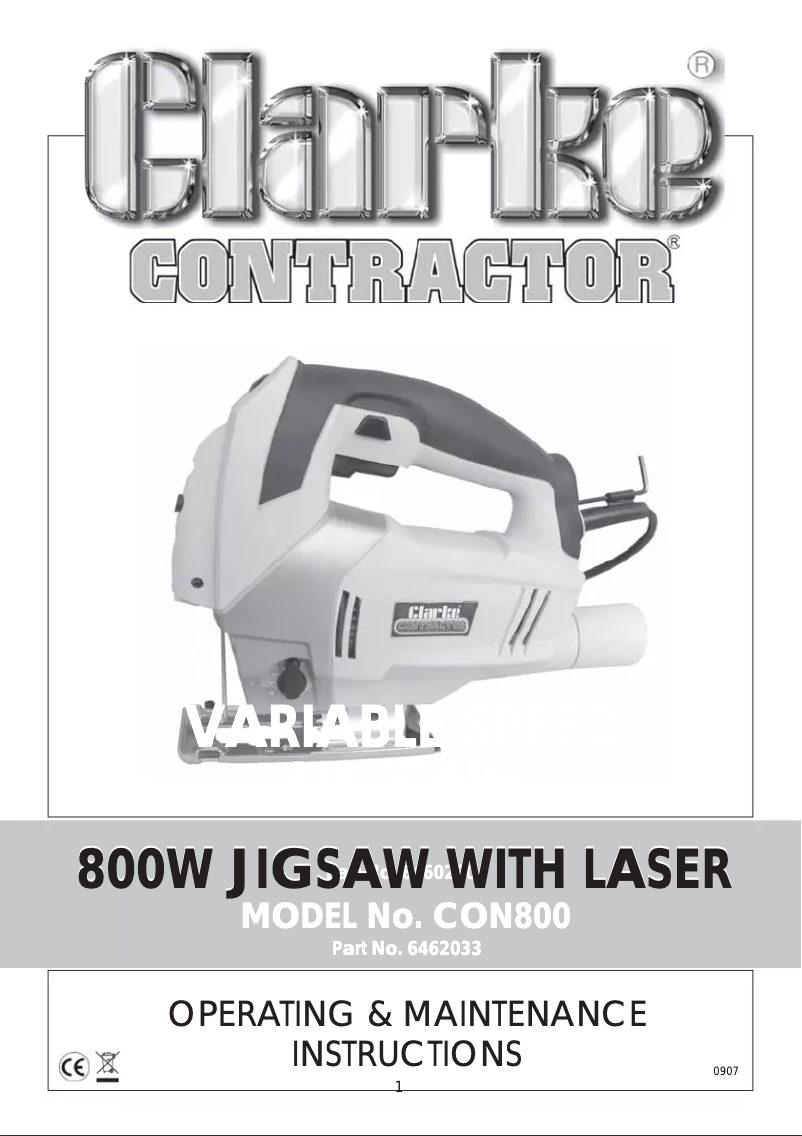 Página 1 del manual Manual de usuario Clarke CON800