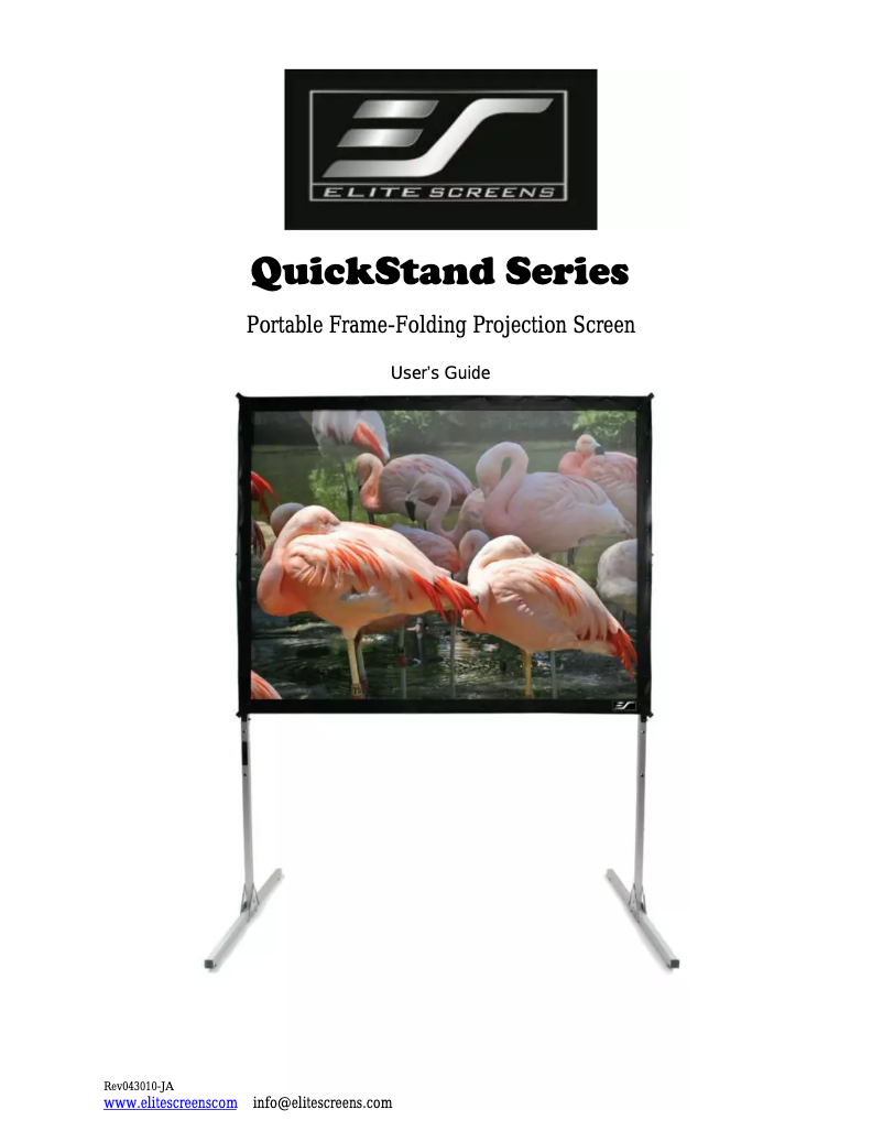 Page 1 de la notice Manuel utilisateur Elite Screens Q150V-