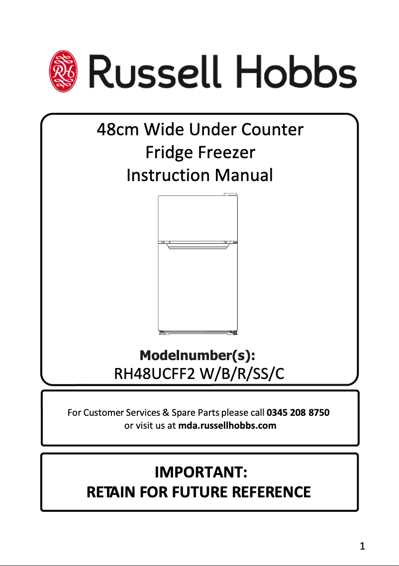 Page 1 de la notice Manuel utilisateur Russell Hobbs RH48UCFF2SS