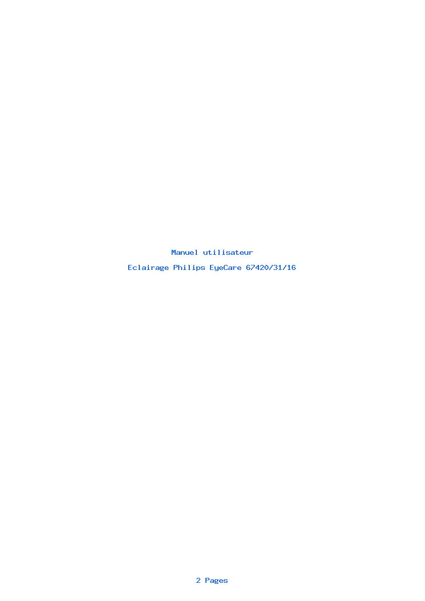 Page 1 de la notice Manuel utilisateur Philips EyeCare 67420/31/16