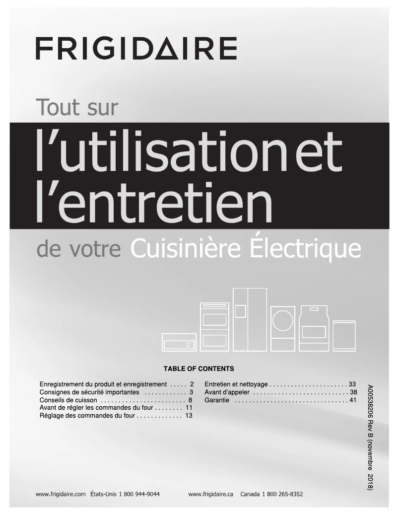 Page 1 de la notice Manuel utilisateur Frigidaire FGEW3066UD