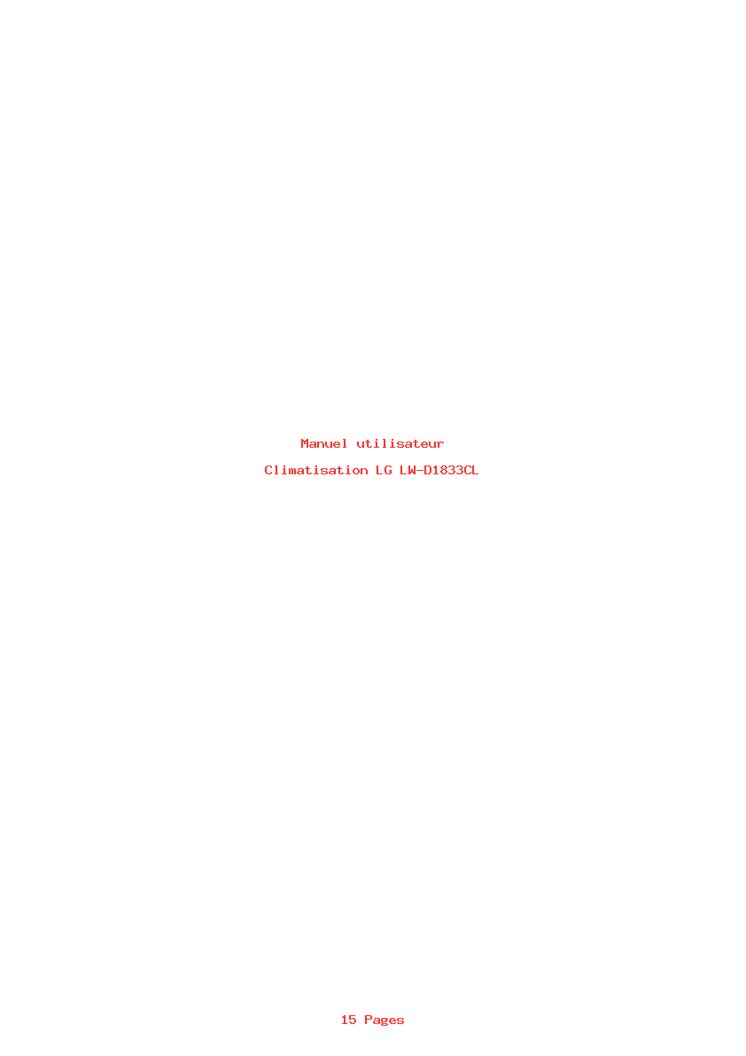 Page 1 de la notice Manuel utilisateur LG LW-D1833CL