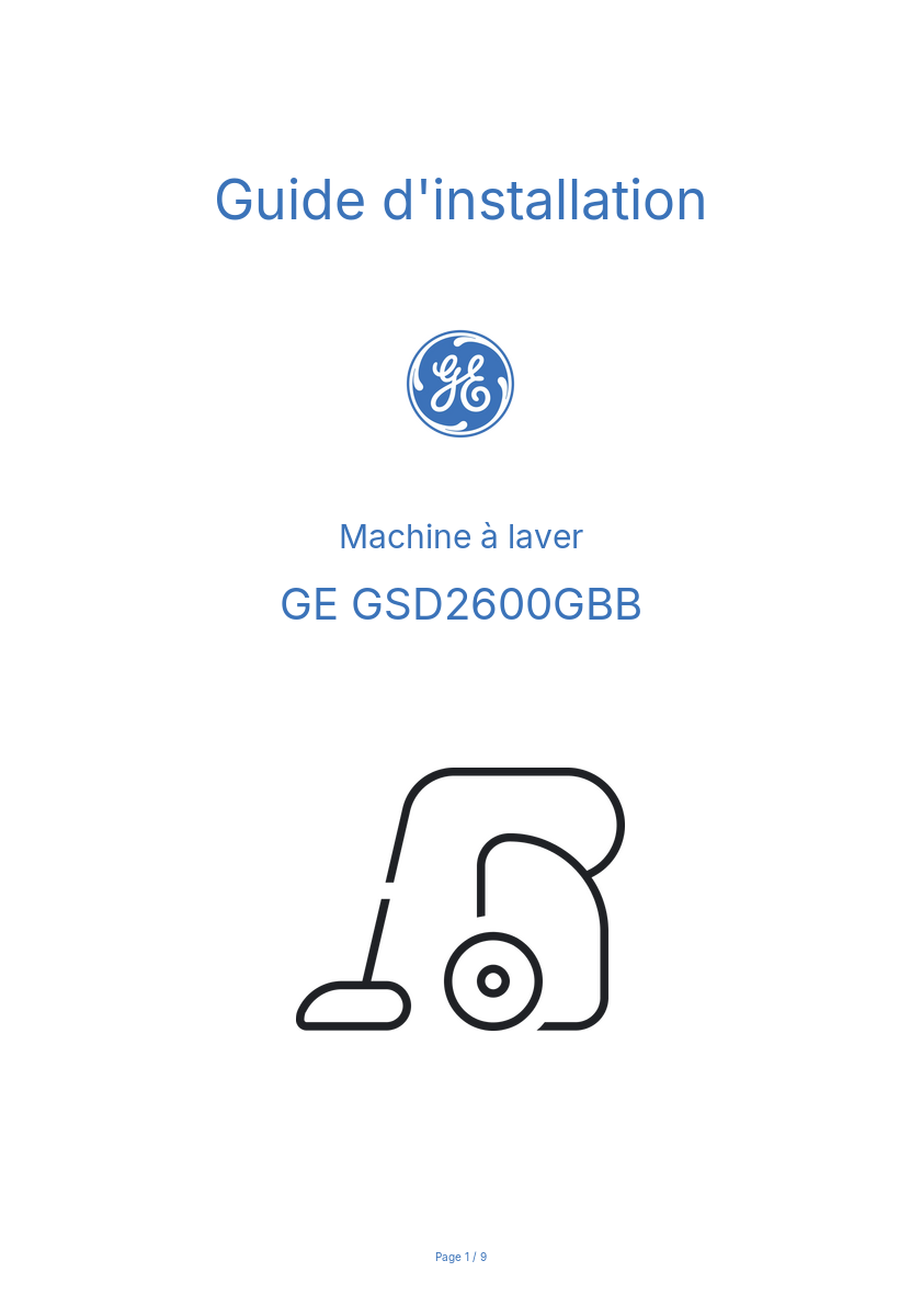 Image de la première page du manuel de l'appareil GSD2600GBB