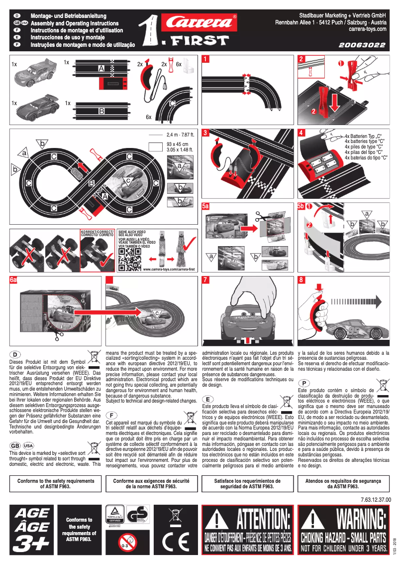 Page 1 de la notice Manuel utilisateur Carrera 20063022