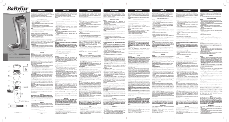 Page 1 de la notice Manuel utilisateur BaByliss G898E Oliss