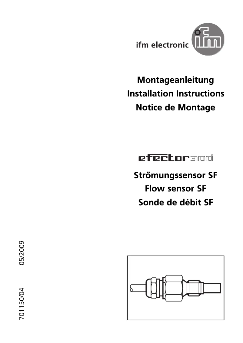 Page 1 de la notice Manuel utilisateur IFM SF3300